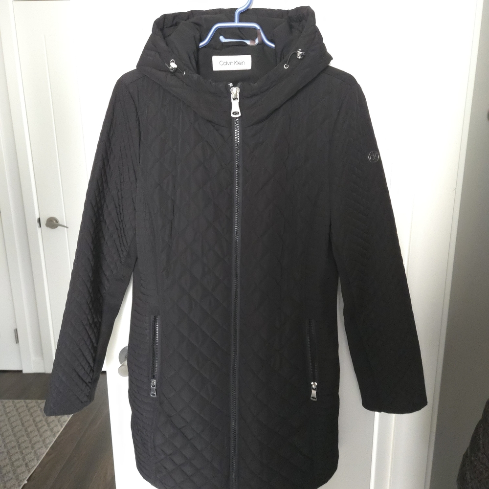 Calvin Klein Women's Black Quilted Jacket Size L